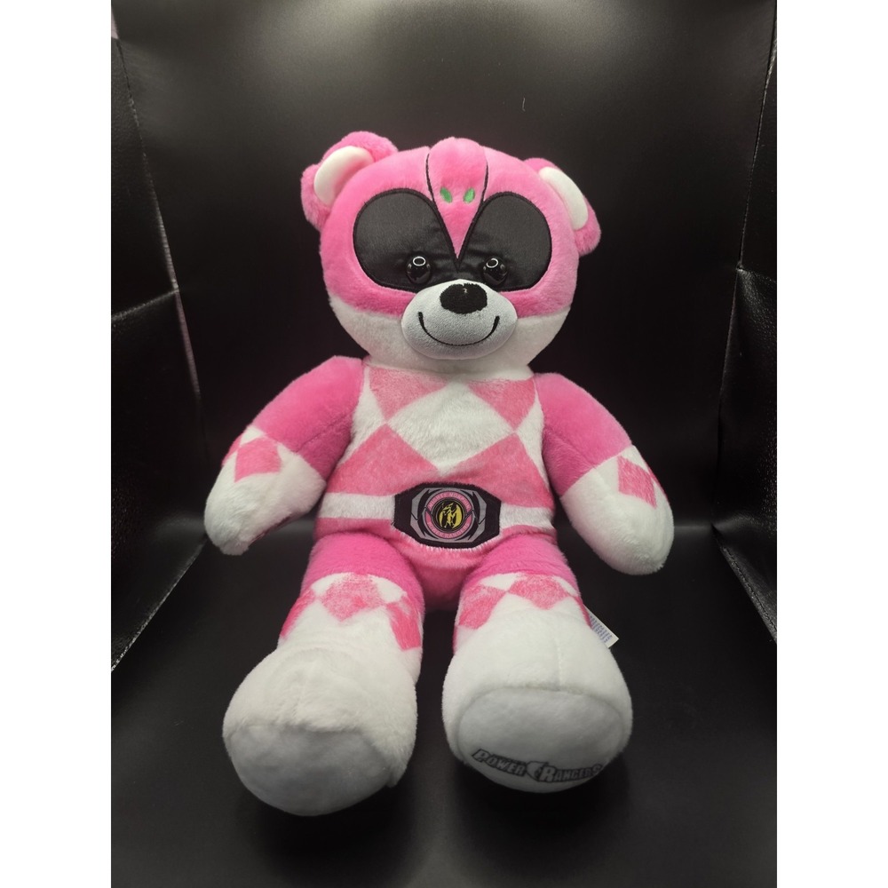 Build a Bear Power Rangers Pink Teddy Bear plush. Rare 15". Retired.